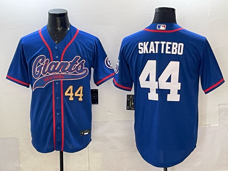 Men 2025 New York Giants #44 Skattebo Blue Joint Name Nike Limited NFL Jersey 02->new york giants->NFL Jersey
